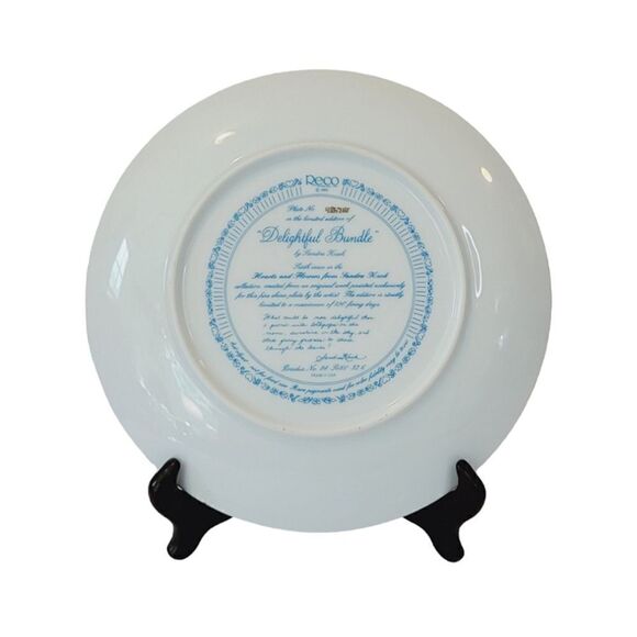 Vintage Reco "Delightful Bundles" By Sandra Kuch Porcelain Collectors Plate 1992 - Picture 2 of 10